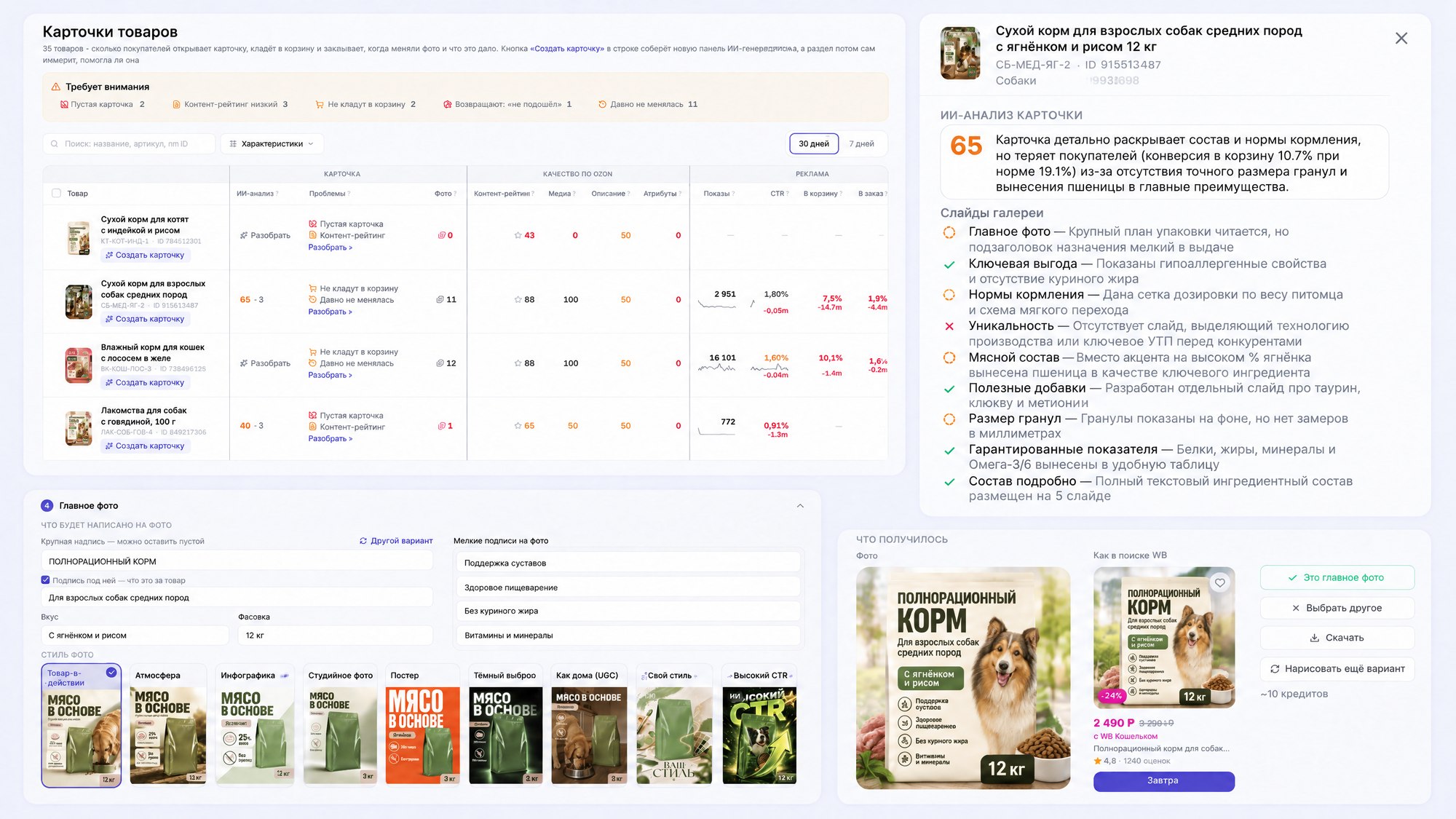 Карточки: Продающие карточки создаёт ИИ
